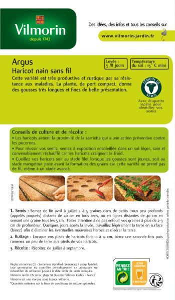 Légumes Secs - Haricot Nain Vert Argus - MEDIA_PACKAGING_VERSO